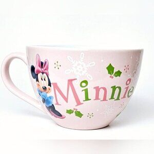 Disney Store Minnie Mouse Pink Mug – Holiday Snowflake Limited Edition